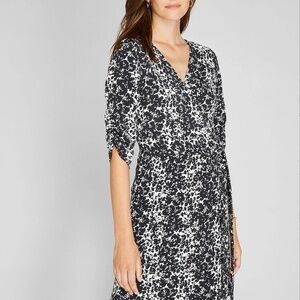 Ruched Sleeve Wrap Dress - New With Tags - NEVER WORN - Shadow Floral